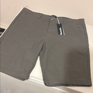 Bench Men's Steel Gray Flat Front Shorts size 36 New with Tags